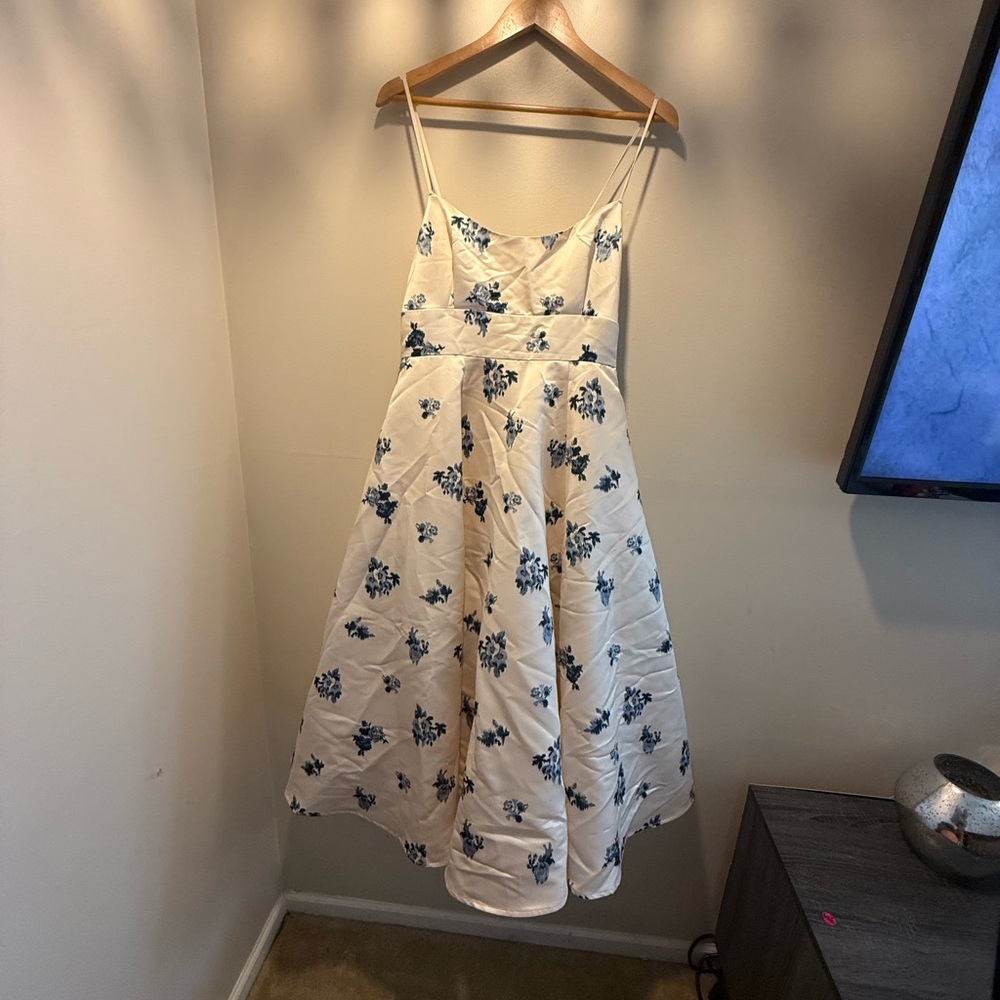 BHLDN Gabriella A-Line Duchess Satin Midi Dress - Picture 4 of 7